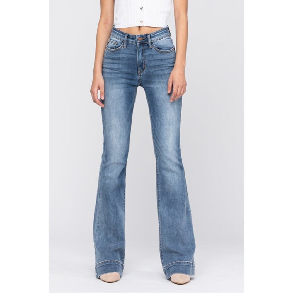 Judy Blue Mid-Rise Trouser Flare Blue Jeans Size 5/27 *82163 EUC - Picture 6 of 14